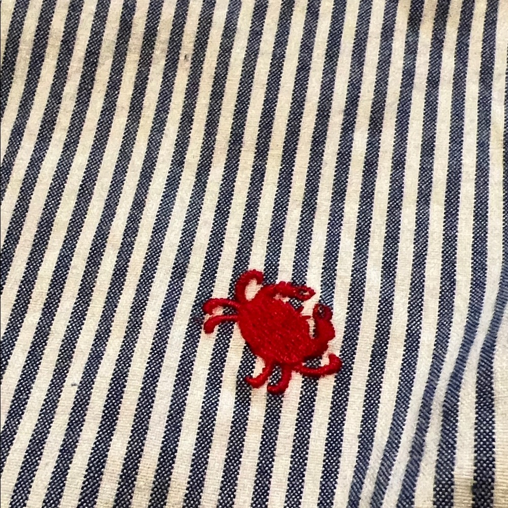 Talbots Navy Striped Shorts with Red Lobster Accents - Picture 3 of 8